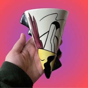 Vintage Lorna Bailey Art Deco style pottery wall pocket House & Path HTF